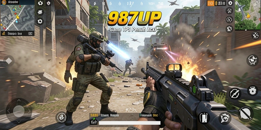 Tampilan gameplay dinamis dan seru di 987UP.