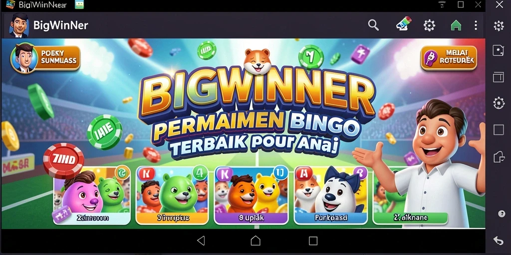 Screenshot BIGWINNER menampilkan gameplay seru dalam permainan Bingo.
