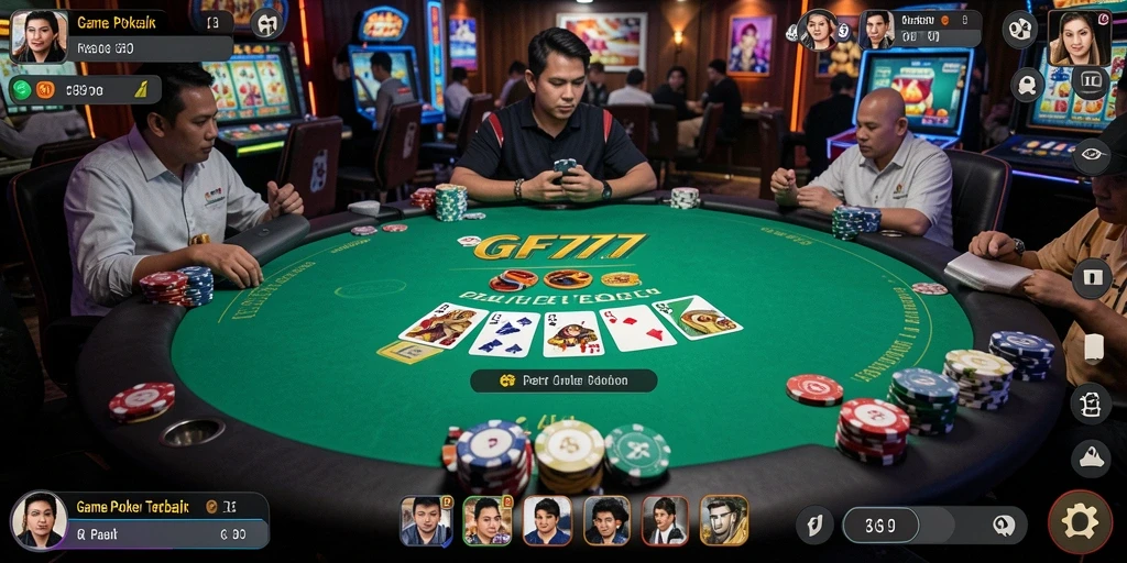 Tampilan gameplay poker seru dan menegangkan di GF777.