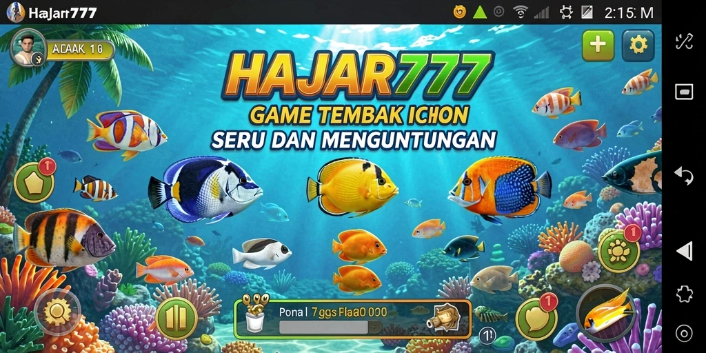 Tampilan gameplay seru saat menembak ikan di HAJAR777.