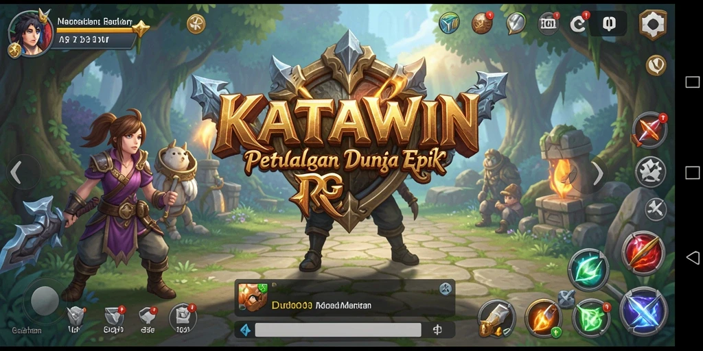 Screenshot gameplay KATAWIN menampilkan aksi seru dan karakter yang menawan.