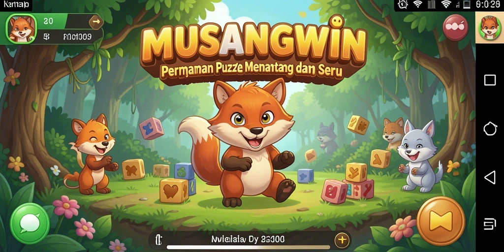 Gameplay seru dalam MUSANGWIN dengan berbagai tingkat kesulitan.
