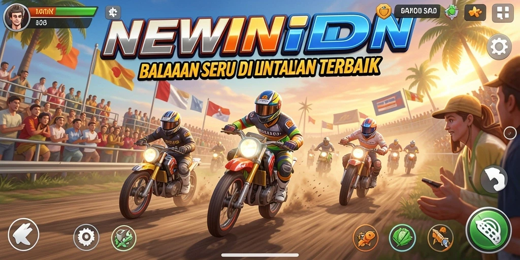 Tampilan gameplay balapan yang mendebarkan di NEWIDN.