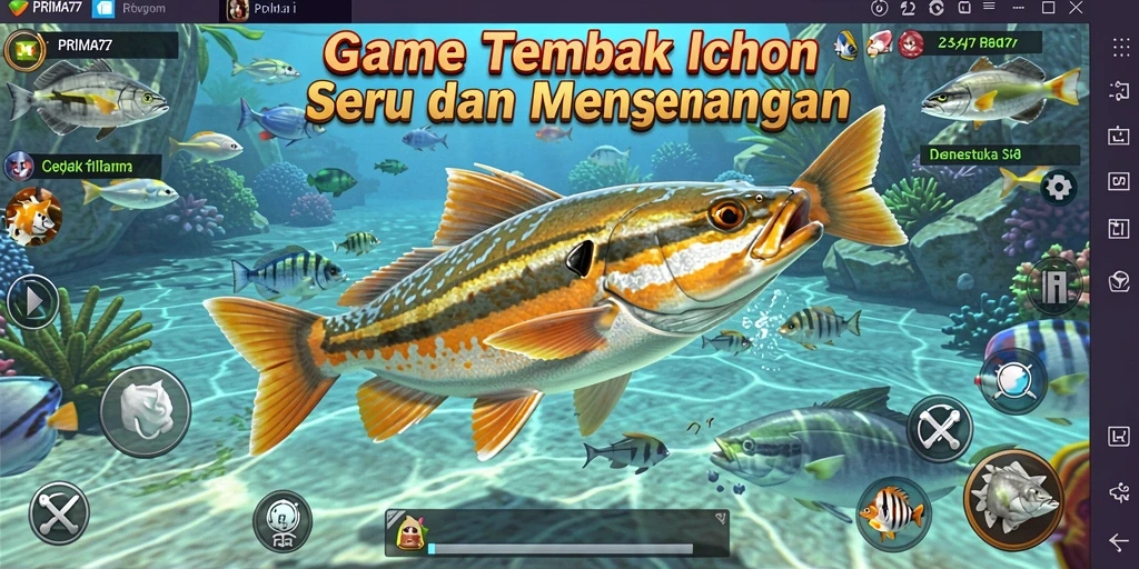 Tampilan gameplay Tembak Ikan yang seru dan penuh warna.