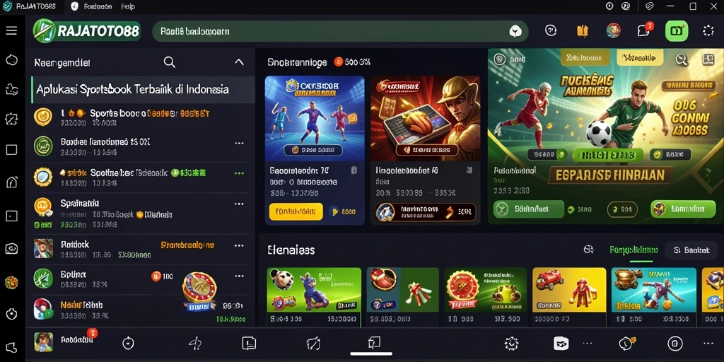Gameplay dinamis dengan berbagai opsi taruhan olahraga.