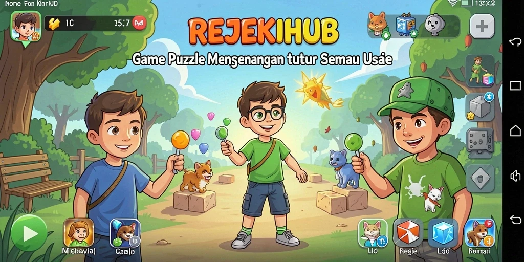Tampilan gameplay REJEKIHUB yang asyik dan menarik dalam menyelesaikan teka-teki.
