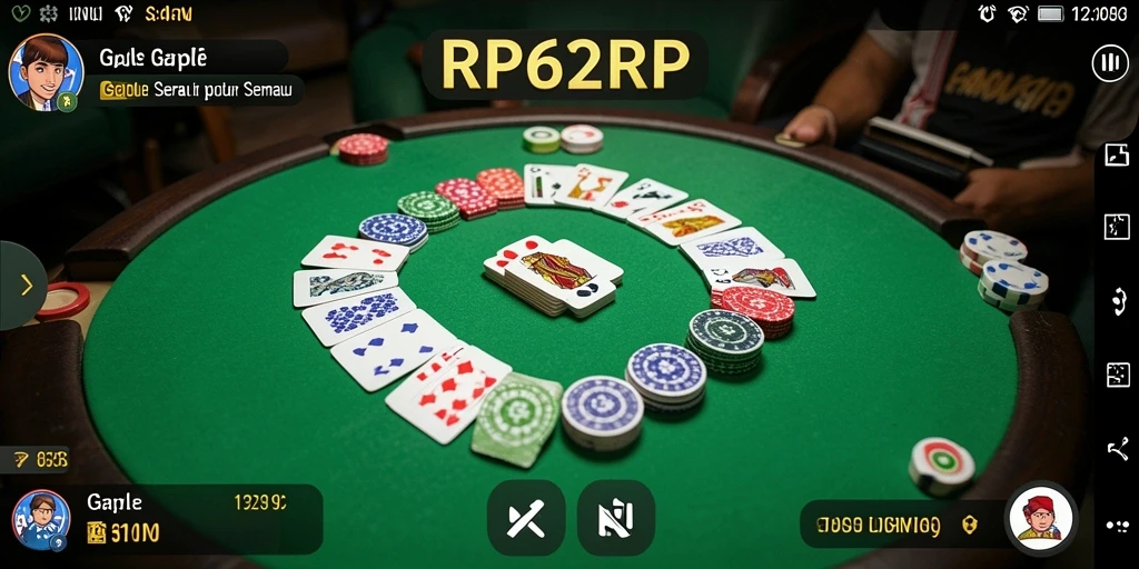 Tampilan gameplay Gaple yang menegangkan dan menyenangkan di RP62RP.