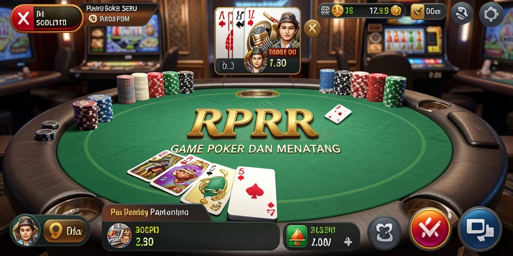 Screenshot utama RPRR menampilkan gameplay seru dalam permainan Poker.