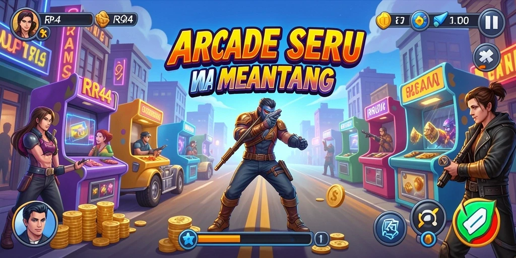 Tampilan gameplay seru dalam RR44 yang penuh tantangan.