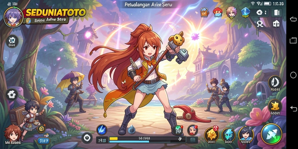 Screenshot SEDUNIATOTO menampilkan karakter anime dalam aksi seru.