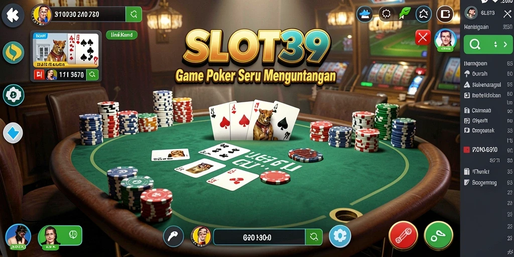 Tampilan gameplay SLOT39 yang menegangkan dan penuh aksi poker.