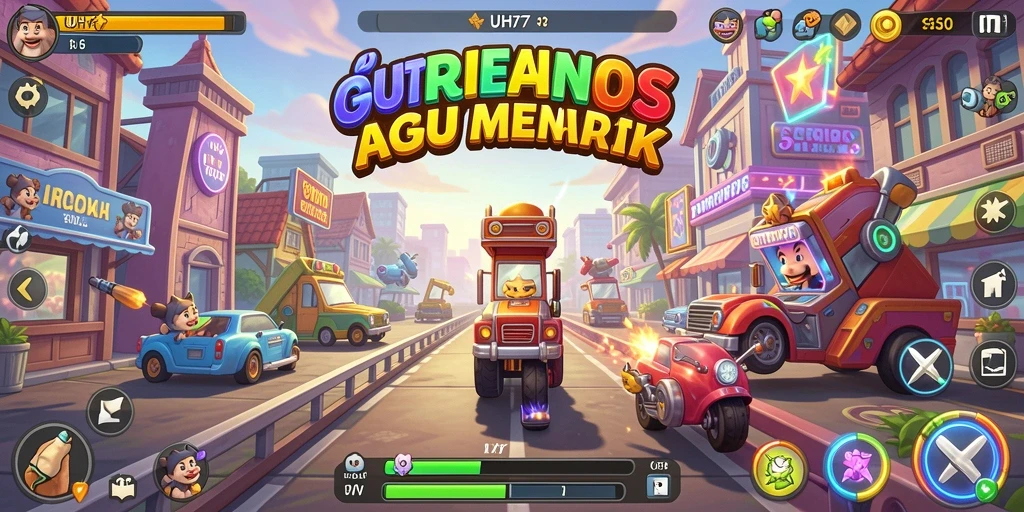 Tangkapan layar gameplay UH77 menampilkan aksi seru dalam game arcade.